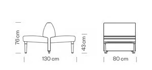 AMBIT 1045 - Fabric bench seating with back by Et al. - view 3